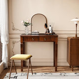 LEEMTORIG Traditional Solid Wood Writing Desk, Small Secretary Desk with 2 Drawers, Mahogany Desk Cherry Wood Writing Table for Home Office, 31.5" W French Provincial Desk, Cherry Walnut SSZ-D1258 LEEMTORIG