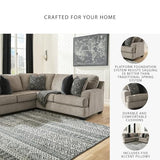 Signature Design by Ashley Bovarian Casual L-Shaped 2-Piece Sectional with Loose Seat Cushions and 5 Accent Pillows, Light Brown Signature Design by Ashley