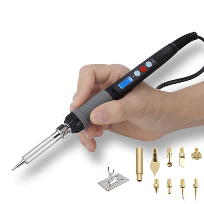 Casnorton 3D Printer Smoothing Tool Kit,3D Printing Modify Finishing Smoothing Solding Welding Iron Tool Cleaning Needle Soldering Iron with 8Pcs Brass Trimming