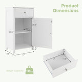 Giantex White Freestanding Storage Cabinet with Drawer and Adjustable Shelf for Bathroom and Living Spaces Giantex