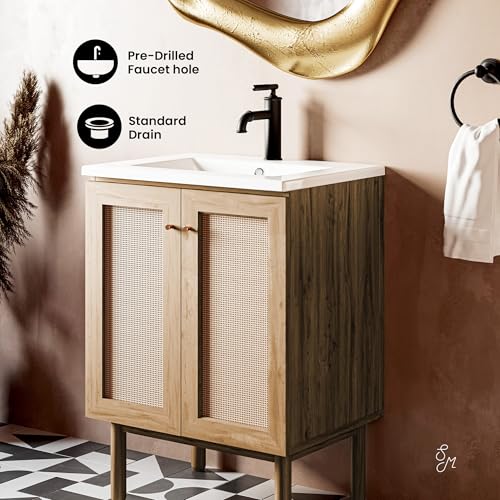 Swiss Madison Classe 24" Bathroom Vanity in Oak Bath Sink Cabinet Sink Included Swiss Madison