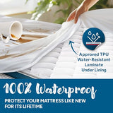 Guardmax Jersey Knitted Full Zippered Mattress Encasement - Waterproof & Bed Bug Proof Mattress Protector - Comfortable, Soft, and Noiseless Zippered Bedding - Dust Mite Proof (54 x 75 x 12) Guardmax