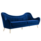 Modway EEI-5874-NAV Cheshire Channel Tufted Performance Velvet Sofa, Navy Modway