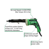 Metabo HPT SuperDrive Collated Screwdriver | 24.6 Ft Power Cord | 6.6 Amp Motor | W6V4SD2 Metabo HPT