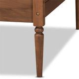 Baxton Studio Ogden Mid-Century Modern Walnut Brown Finished Wood and Synthetic Rattan Twin Size Daybed Baxton Studio