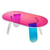 VEVOR Acrylic Coffee Table, Iridescent Acrylic End Table, Colorful Acrylic Side Table 37.4 in (L) x 19.7 in (W) x 13.8IN (H) for Coffee, Drink, Food, Snack Used in Living Room, Courtyard, Terrace VEVOR