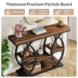 Tribesigns 39.4" Console Table, Industrial 4-Tier Sofa Table Entryway Table with Storage Shelves, Narrow Wood Accent Tables with Metal Frame for Small Spaces, Hallway, Foyer, Rustic Brown Tribesigns