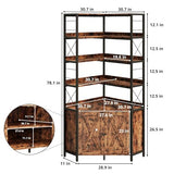IRONCK Bookshelves 6 Tiers, Corner Bookshelf with Baffles, Bookshelves and Bookcases with Doors, Industrial Display Bookshelf for Living Room, Kitchen IRONCK