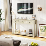 Homieasy Farmhouse Console Table with 3 Drawers, 47 Inch Wood Sofa Table with Storage Shelf for Living Room, Behind Couch, Entryway Table for Hallway, Living Room, or Foyer, Light Rustic Oak Homieasy