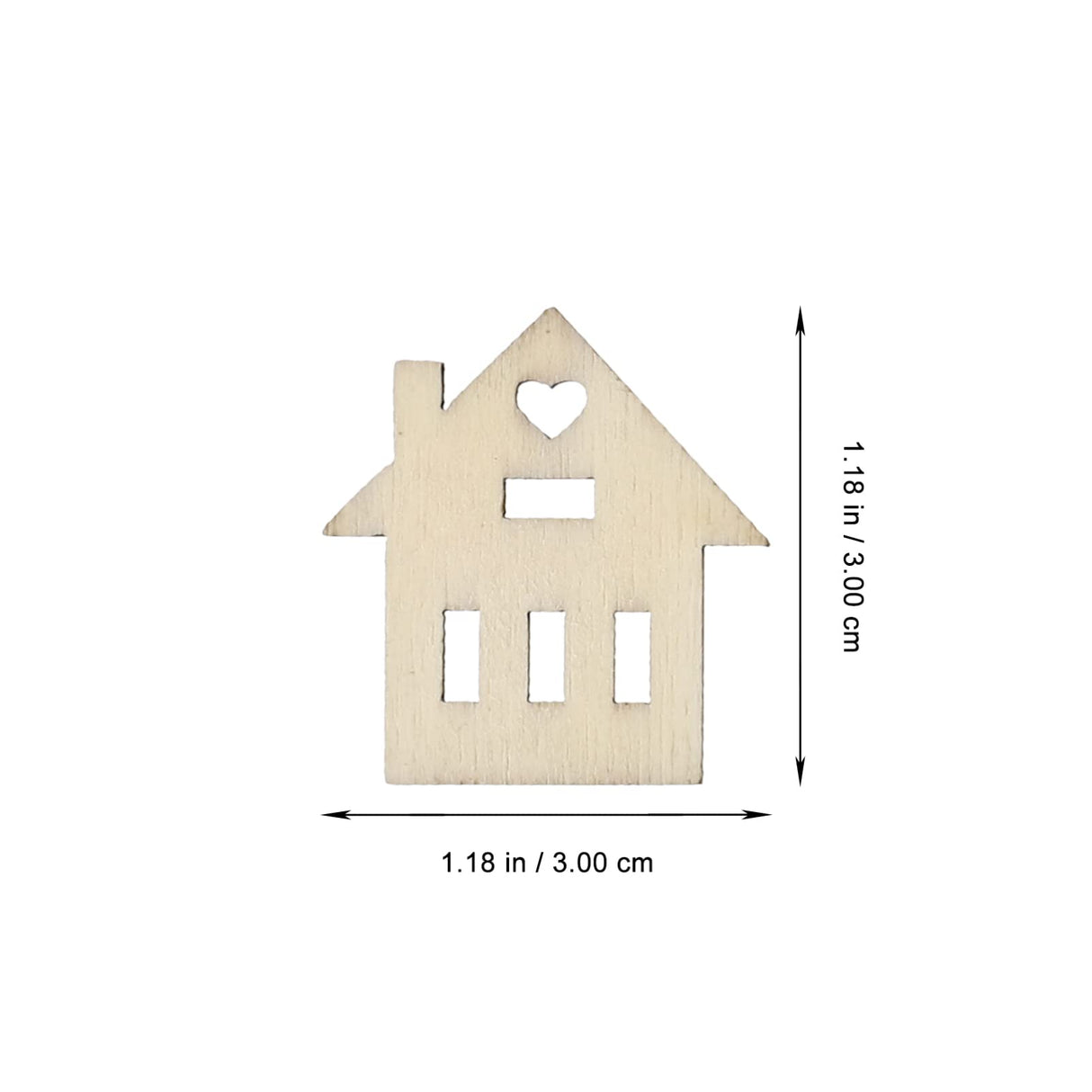 Toyvian 100pcs Wood Craft Shapes House Shaped Unfinished Wood Embellishment Cutout Veneers for DIY Craft Project Home Ornaments Toyvian