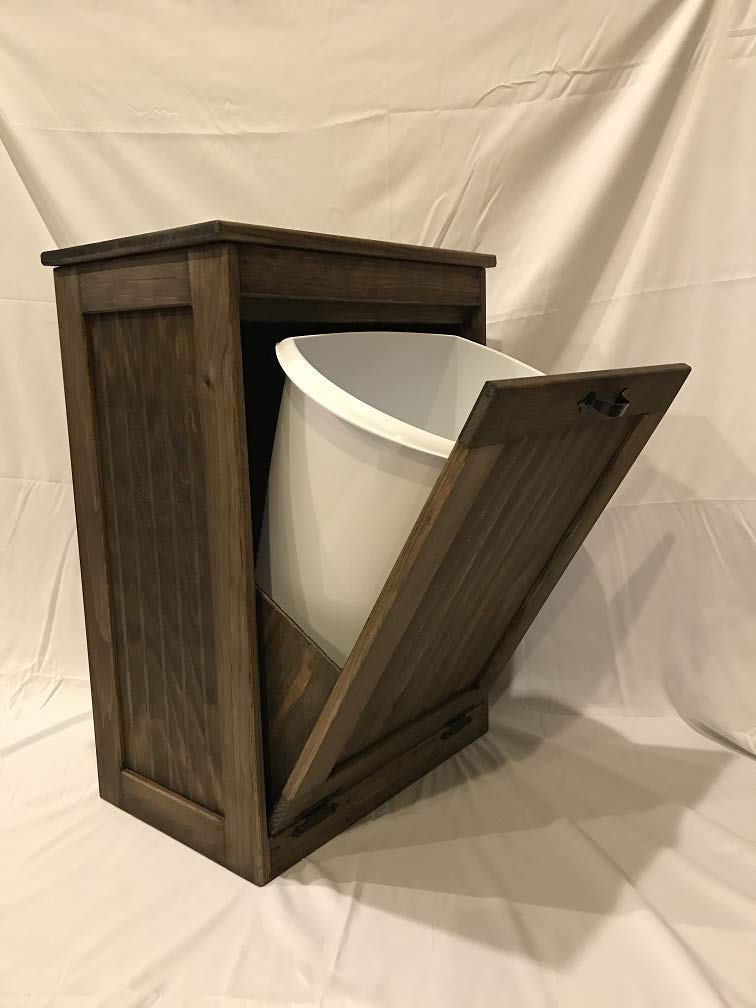 Dicks Wood Creations Wooden Tilt-Out Trash Bin Solid Top - WoodArtSupply