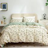 Jane yre Floral Duvet Cover King, Brushed Microfiber 3 Pieces Bedding Set King, Garden Style Flower Pattern Flower Duvet Cover, with Zipper Closure, Luxury Soft Breathable Comfy Jane yre