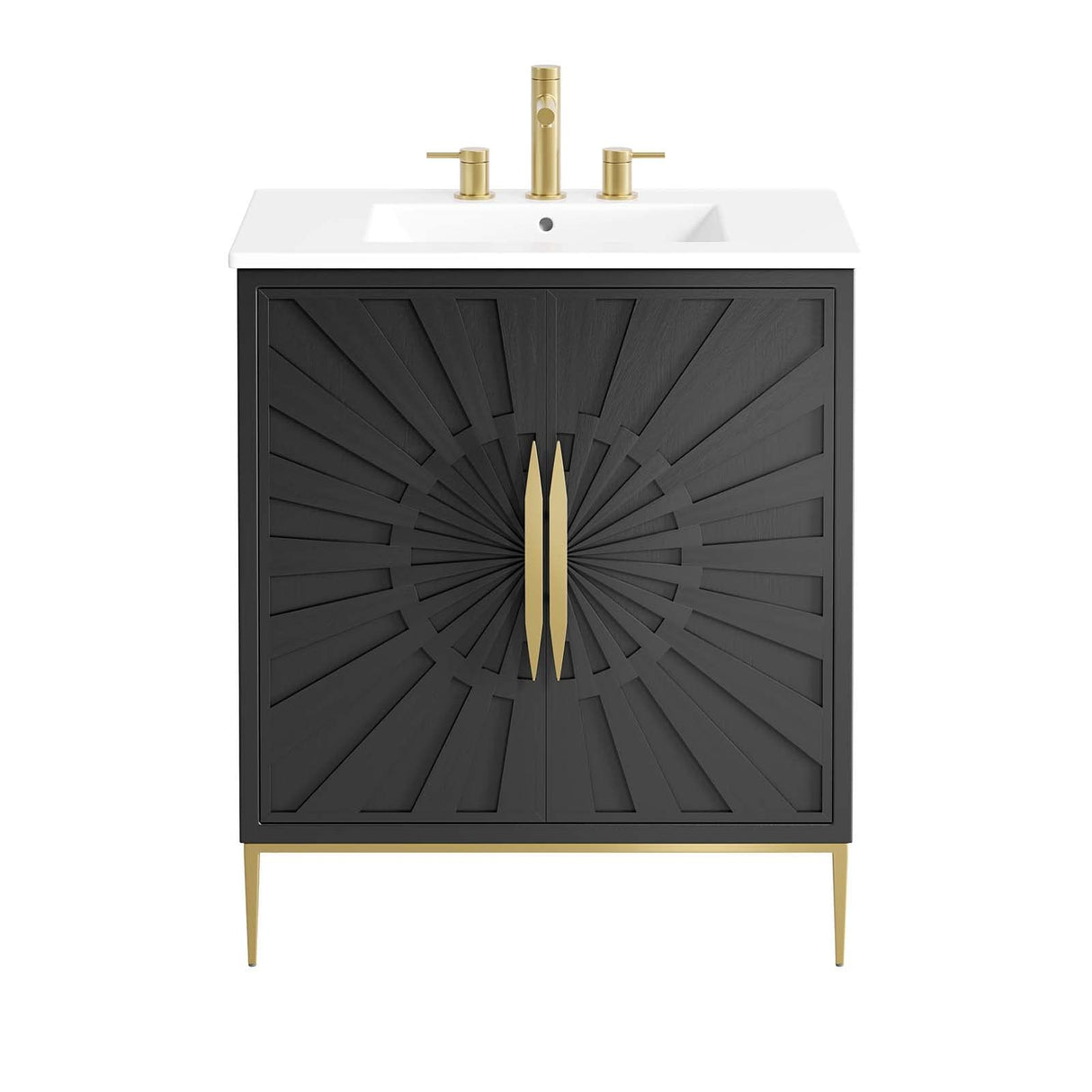 Modway Awaken Bathroom Vanity Cabinet, 30", White Black Modway