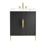 Modway Awaken Bathroom Vanity Cabinet, 30", White Black Modway