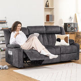 COMHOMA Loveseat Recliner Sofa,Fabric Home Theater Seating Seats,RV Manual Reclining Chair with Bluetooth Speakers,Living Room Furniture Set COMHOMA