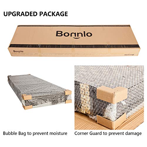 Bonnlo Upgraded Heavy Duty 6FT Tall Rattan Room Divider Screens with Partition Wall 2 Display Shelves, Indoor Folding Screen Dual-Sided Hinges for Home Office (6 Panels) Bonnlo