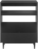 Crosley Furniture Liam Turntable Record Player Stand with Storage for Vinyl Records, Mid Century Modern, Black Crosley Furniture
