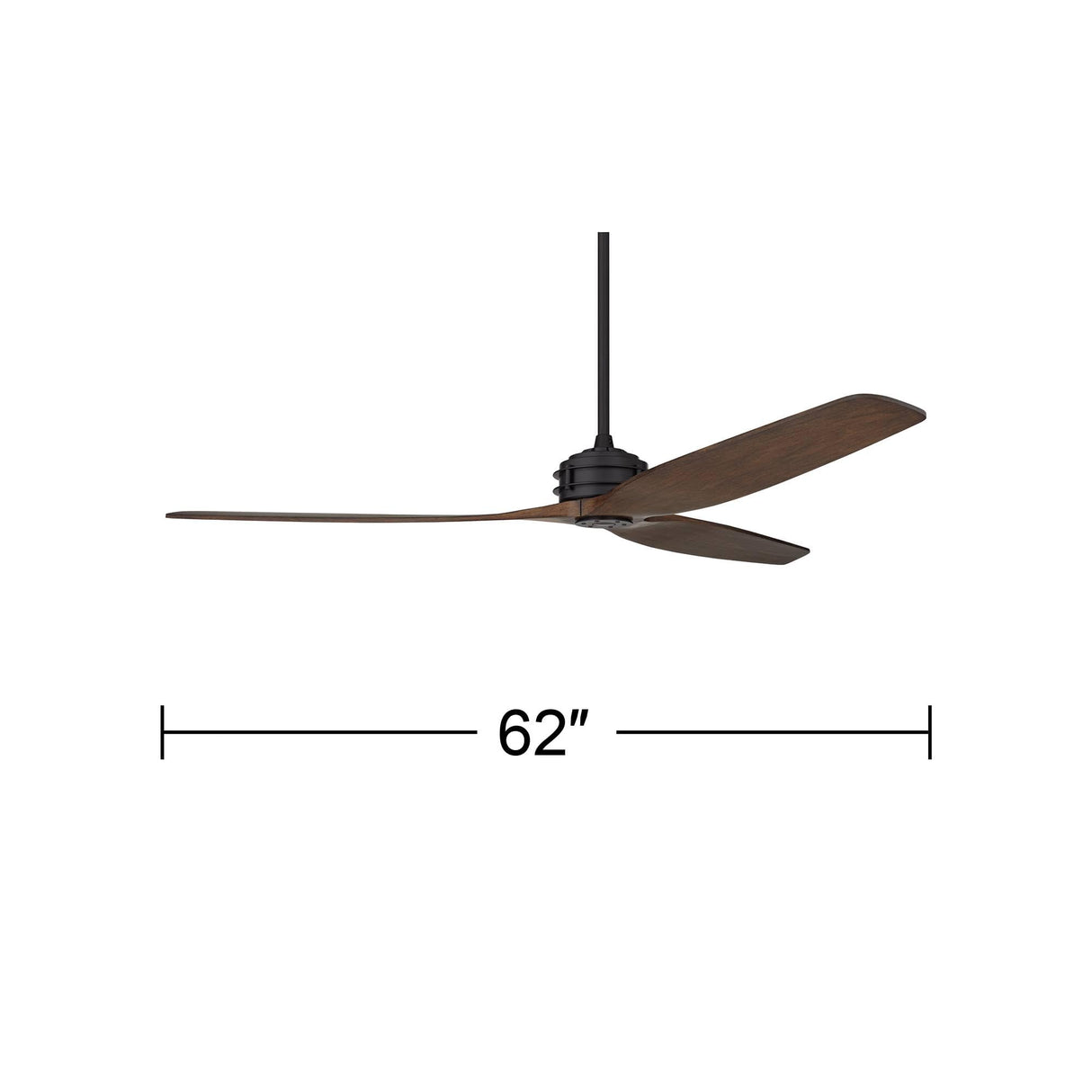 Casa Vieja 62" Coronado Aire Modern Industrial 3 Blade Indoor Outdoor Ceiling Fan with Remote Control Matte Black Dark Walnut Wood Damp Rated for Patio Exterior House Home Porch Gazebo Casa Vieja