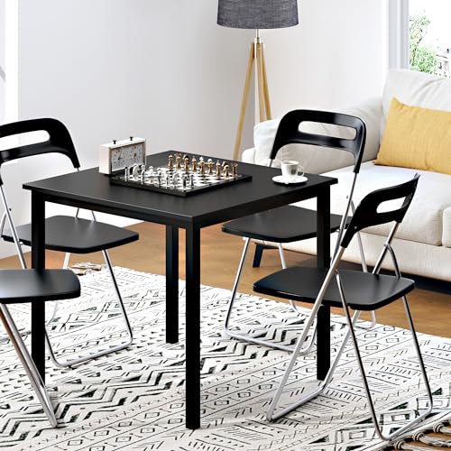 Need Small Square Dining Table- 31-1/2'' Sturdy and Heavy Duty Writing Desk for Small Spaces and Writing Table Desk Breakroom Table, Black Color Need