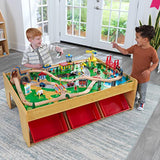 KidKraft 17850 Waterfall Mountain Wooden Train Set & Table with 120 Pieces, 3 Storage Bins KidKraft