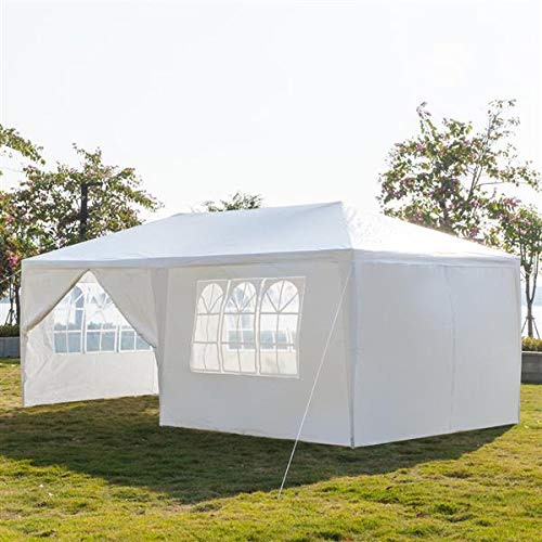 CAIDE-STORE White 10x20 ft Outdoor Waterproof Canopy Tent for Party Wedding Heavy Duty Patio Garden Gazebo Pavilion with Windows and Removable Sidewalls 6-Side Wall - WoodArtSupply