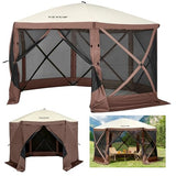 VEVOR Pop Up Gazebo Screen Tent, Pop-Up Instant Gazebo Tents with Mosquito Netting Outdoor Canopy, 6 Sided Sun Shelter 10x10ft with 6 Removable Wind Cloths & 2 Mesh Windows, Pavilion Tent for Patio VEVOR