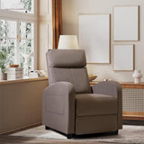 JUMMICO Recliner Chair Adjustable Home Theater Single Recliner Sofa Furniture with Thick Seat Cushion and Backrest Modern Living Room Recliners (Fabric, Brown)