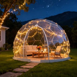Garden Dome Tent, 12 x 7.2 ft Outdoor Clear Tent House for 4-7 Person, Waterproof PVC Bubble Dome House for Backyard Party Camping WUHUWOO