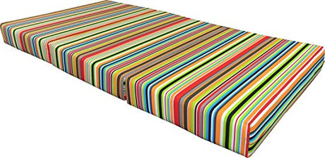 D&D Futon Furniture Multi Color Stripes Shikibuton Trifold Bed, High Density Foam, Folding Ottoman Mattress, Queen Size D&D Futon Furniture