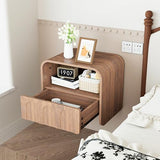 Floating Nightstand Set of 2, Small Night Stand with Drawer and Open Storage Shelf, Modern Wall Mounted Bedside Table, Farmhouse Wooden Nightstands for Bedroom, Living Room Jimmhome