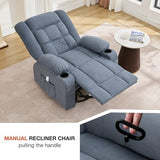 Rocker Recliner Chair with Heating and Kneading Massage for Adults,360°Swivel Rocker Recliner with Cup Holder and USB Charge Port for Living Room,Bedroom, Nursery