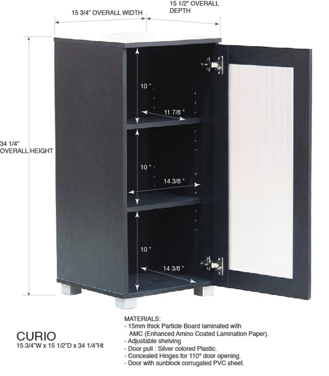 Kings Brand Furniture - Accent Buffet Curio Storage Cabinet with Glass Door for Living Room, Bedroom, Kitchen, Office, and Entryway - Black Kings Brand Furniture