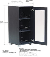 Kings Brand Furniture - Accent Buffet Curio Storage Cabinet with Glass Door for Living Room, Bedroom, Kitchen, Office, and Entryway - Black Kings Brand Furniture