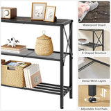 Hoctieon Industrial Console Table, 3 Tier Entryway Table, Hallway Table, Narrow Sofa Table with Shelves, Entrance Table for Entryway, Living Room, Foyer, Hallway, Office, Grey Hoctieon