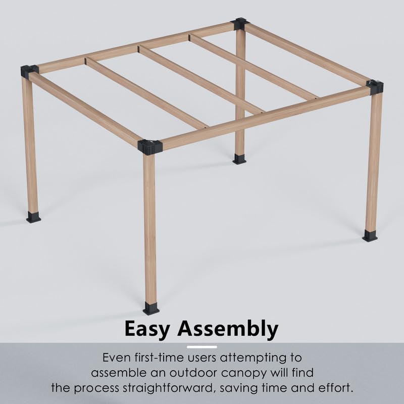 Kozyard Pergola Brackets, 4 Pack Pergola Kit 3-Way Right Angle Corner Bracket with Pergola Post Base for 4x4'' (Actual: 3.5x3.5'') Wood Beams Elevated Wood Stand Kit Pergola/Gazebo Kit Kozyard