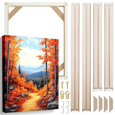 B.B.F MAKE Canvas Stretcher Bars 24x36 Inch Canvas Frames Kit, Sturdy Wood DIY Stretcher Bars for Oil Painting, Poster, Picture & Paint by Numbers, Gallery Wrap Wall Arts Supply Office Home Decor B.B.F MAKE