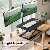 Raathionty Standing Desk Converter Adjustable Height,Keyboard Riser for Stand Up Desk Riser,Computer Keyboard Stand for Desktop,Ergonomic Sit Stand Computer Workstations Black Size 23.6 Inch Raathionty