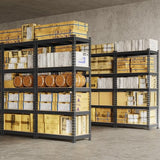 Yaheetech 2Pack Standing Shelf Units 5 Tier Adjustable Garage Shelves Metal Utility Rack Heavy Duty Industrial Shelving, 27.5" W x 12" D x 60" H - Black Yaheetech