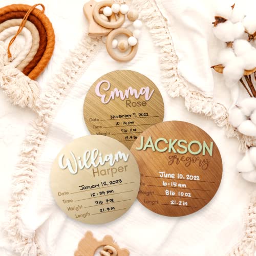 Personalized Baby Announcement Sign, Baby Name Signs for Nursery, Newborn Announcement Sign, Birth Announcement Sign, Announcement Board for New Baby JD CRAFT DESIGN STUDIO