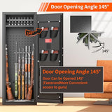 INTERGREAT【2024 NEW 10-12 Rifle Gun Safe for Home Rifle and Pistols, Gun Cabinets for Rifles and Shotguns with Flag Design, Long Gun Cabinet with Multifunction Lock, 3 Adjustable Shelves,Pockets INTERGREAT