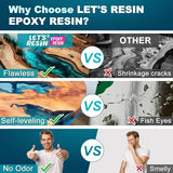 LET'S RESIN EPOXY RESIN Deep Pour Epoxy Resin, 51OZ 2-4 inch Clear Epoxy Resin Kit,Bubble Free Low Odor 2:1 Low Viscosity Casting for River Table,Wood,Flower Preservation, Art Crafts LET'S RESIN EPOXY RESIN