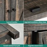 YITAHOME Farmhouse Sideboard Buffet Cabinet with Storage with 4 Doors, 55'' Large Kitchen Storage Cabinet, Wood Coffee Bar Cabinet with Adjustable Shelf for Kitchen, Living Room, Dark Oak YITAHOME