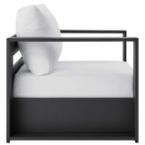 Modway Tahoe Aluminum Outdoor Patio Armchair in Gray White Modway