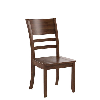 East West Furniture Lynfield Dining Ladder Back Wood Seat Kitchen Chairs, Set of 2, Espresso