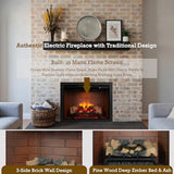 Unineo Electric Fireplace Insert w/Top Light, 12×12×12 Flame Color Option with Fire Crackling Sound, 36″W×27″H, 750W/1500W Eco Heater, Remote & Button Control, Black Unineo