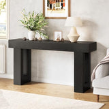 Little Tree 63-Inch Long Console Tables for Entryway, Large Sofa Table Behind Couch, Wooden Entry Foyer Hallway Table, Modern Console Sofa Tables for Living Room, Black LITTLE TREE