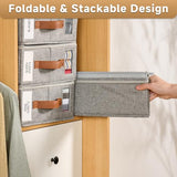 KitHero 6pack Bed Sheet Organizer, Foldable Linen Closet Organizers and Storage with Sealed Design, Queen & King Size Sheet Storage with Window, Closet Organizer for Bedsheets/Blankets/Clothes, Linen KitHero