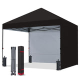 COOSHADE Pop Up Canopy Tent 10x10 with 2 Sidewalls, Outdoor Shade Instant Canopy Tents(Black) COOSHADE