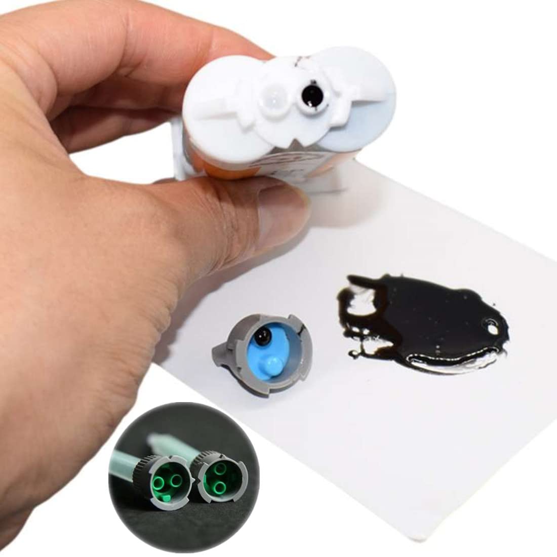 Bigbong 2pcs 50ml 1:1 Epoxy Resin Black AB Glue Epoxy Glue 2-Part Epoxy Adhesive Epoxies & 5pcs 1:1 Mixing Nozzles Static Mixer & 1pc 50ml 1:1 Manual Applicator Dispensing Gun Dispenser Applicator Bigbong