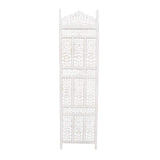 The Urban Port HomeRoots Antique 4 Panel Handcrafted Wooden Room Partitions, White (UPT-148945) The Urban Port